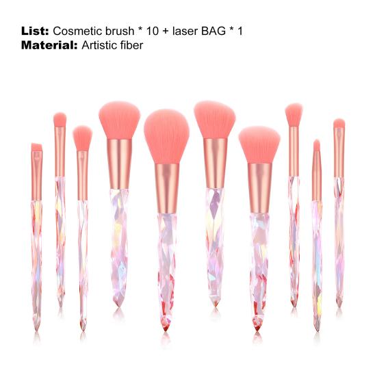 Yousheng 10 Stück/Set Beauty Pinsel Gleichmäßiges Schattieren Ausgezeichnete Duktilität Dünner Professioneller Puder Foundation Concealer Kosmetikwerkzeug für Frauen