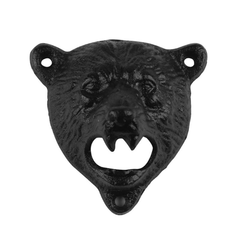 1KS lebka prase Medvěd Psí hlava otvíráky na láhve Litina Nástěnný otvíráky na víno pivo