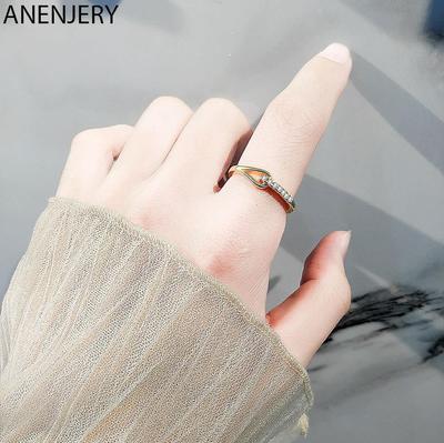 French European and American Cubic Zircon Cross Open Ring Female Light Luxury Sweet Hollow Niche Design Temperament Ring