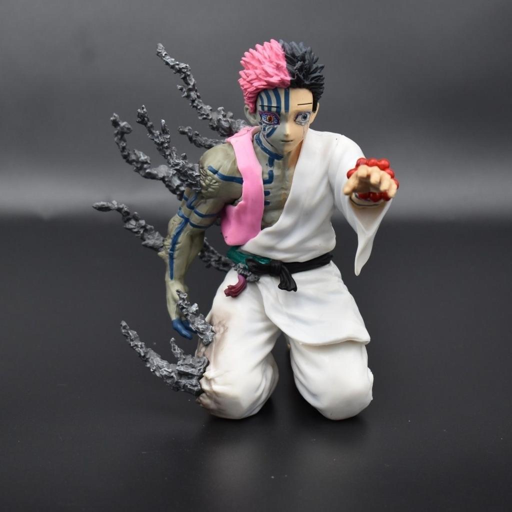 Demon Slayer Upper Moon 3 Akaza Statue - Twelve Kizuki Death Confession Scene Collectible Figure (Half-Human Demon Display Model