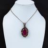 Kashmiri Red Ruby Gemstone Pure Copper Wire Wrapped Handmade Jewelry Pendant