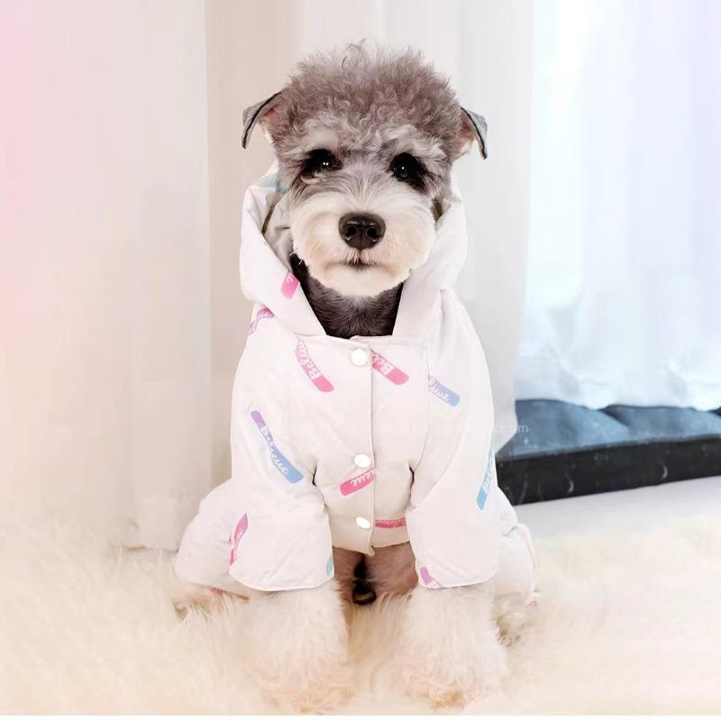 Pet dog new cotton clothes small dog autumn and winter windproof thickened warm four-legged cotton clothes teddy dog clothes
