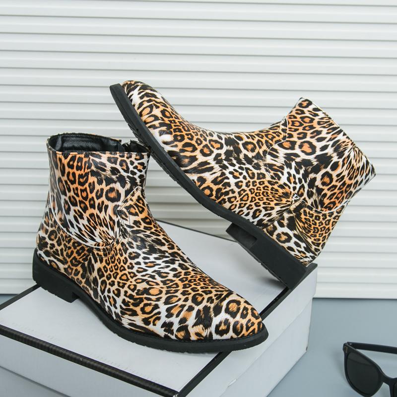 

Fashion Autumn New Men Senior Fashion Non Slip Chelsea Boots Zip High Top Leather Pointed Boots Brand Trends Comfort Male Ankle Footwear 44