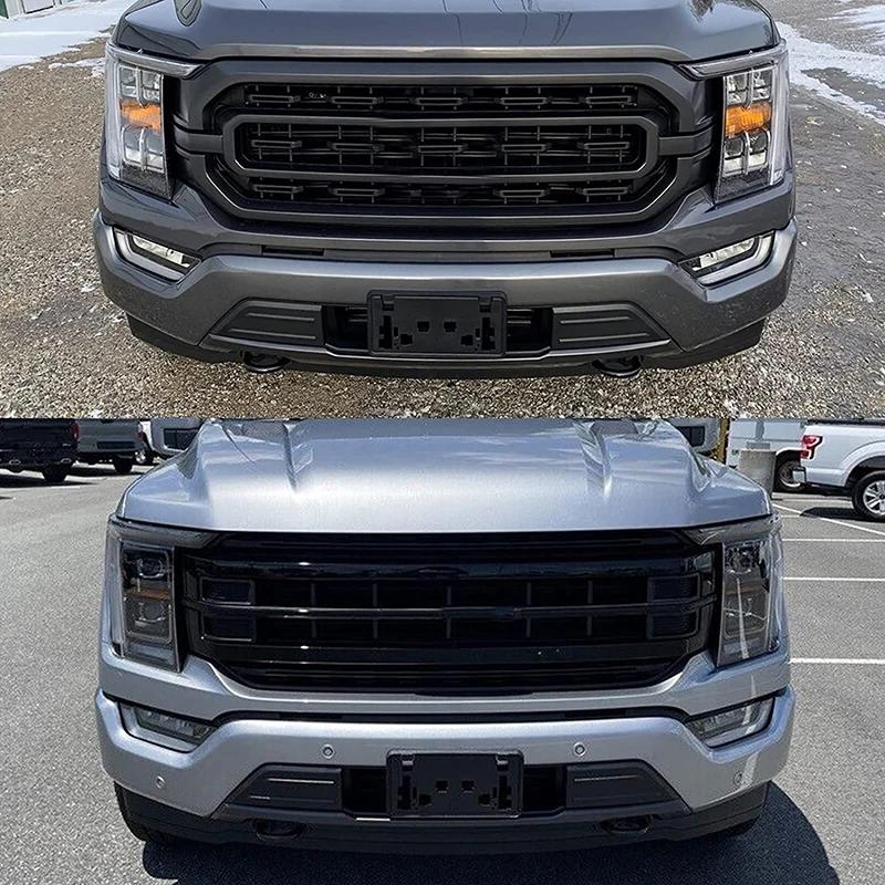 Black Car Front Bumper License Plate Mount Bracket Holder For Ford F150 F-150 2.7L 3.0L 3.5L V6 (Except Raptor) 2021 2022 2023