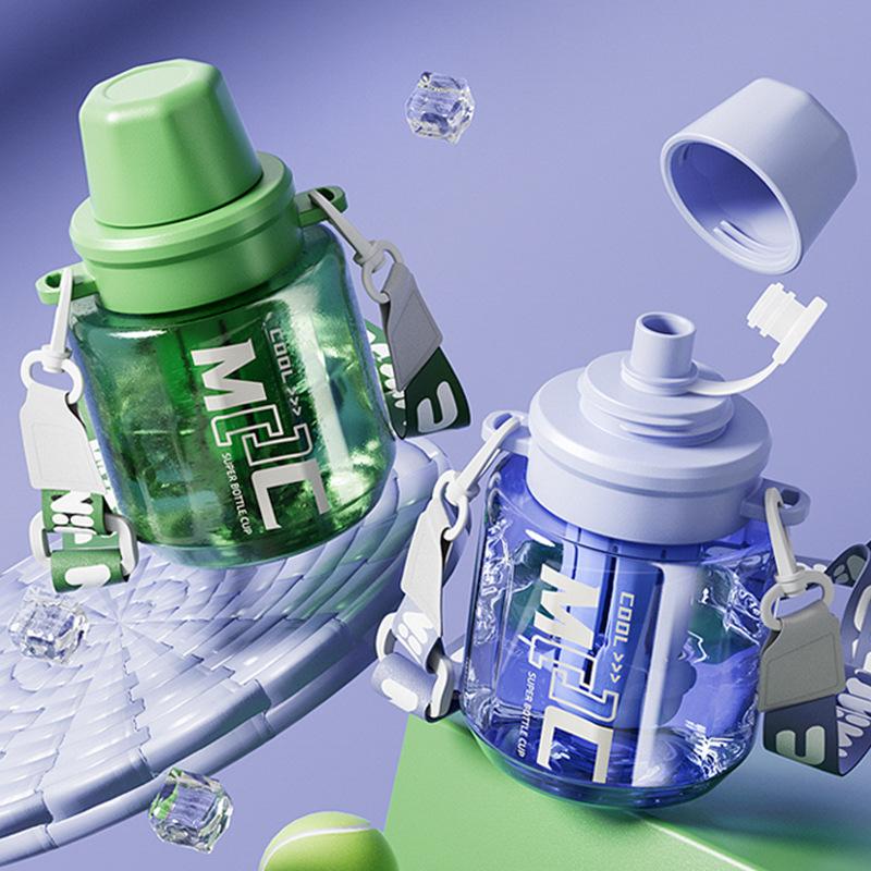 Water bottle Water cup for men and students to start school in summer Small portable anti-drop easy cup Large capacity plastic transparent sports