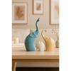 Beautiful Ceramic Multicolour 3 Pcs Elephant Family for Home Decor (Pack of 1, Multicolor)