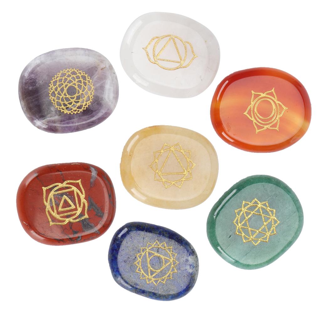 7Pcs Chakra Stones Symbolizing Body Chakras Peace of Mind Collection Supplies with Case