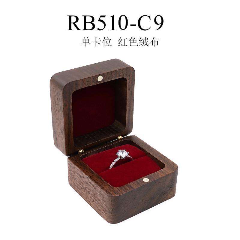 Walnut wood jewelry box - wedding ring box for engagement, diamond ring, valentine's day gift, and storage