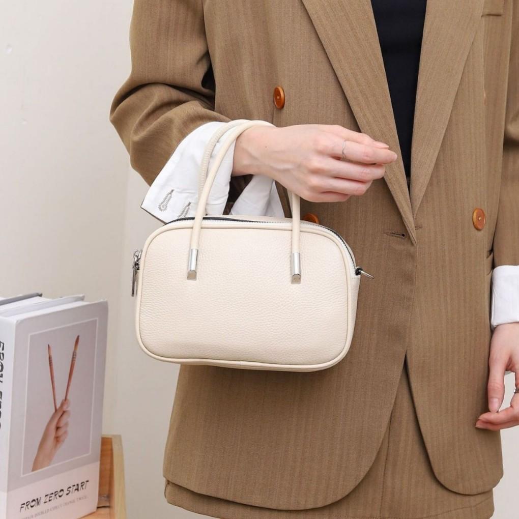 Cowhide Bags, Shell Bags Are Popular and Fashionable Niche, Women's Single Shoulder Practical Soft Portable Diagonal Cross Pillow Bag