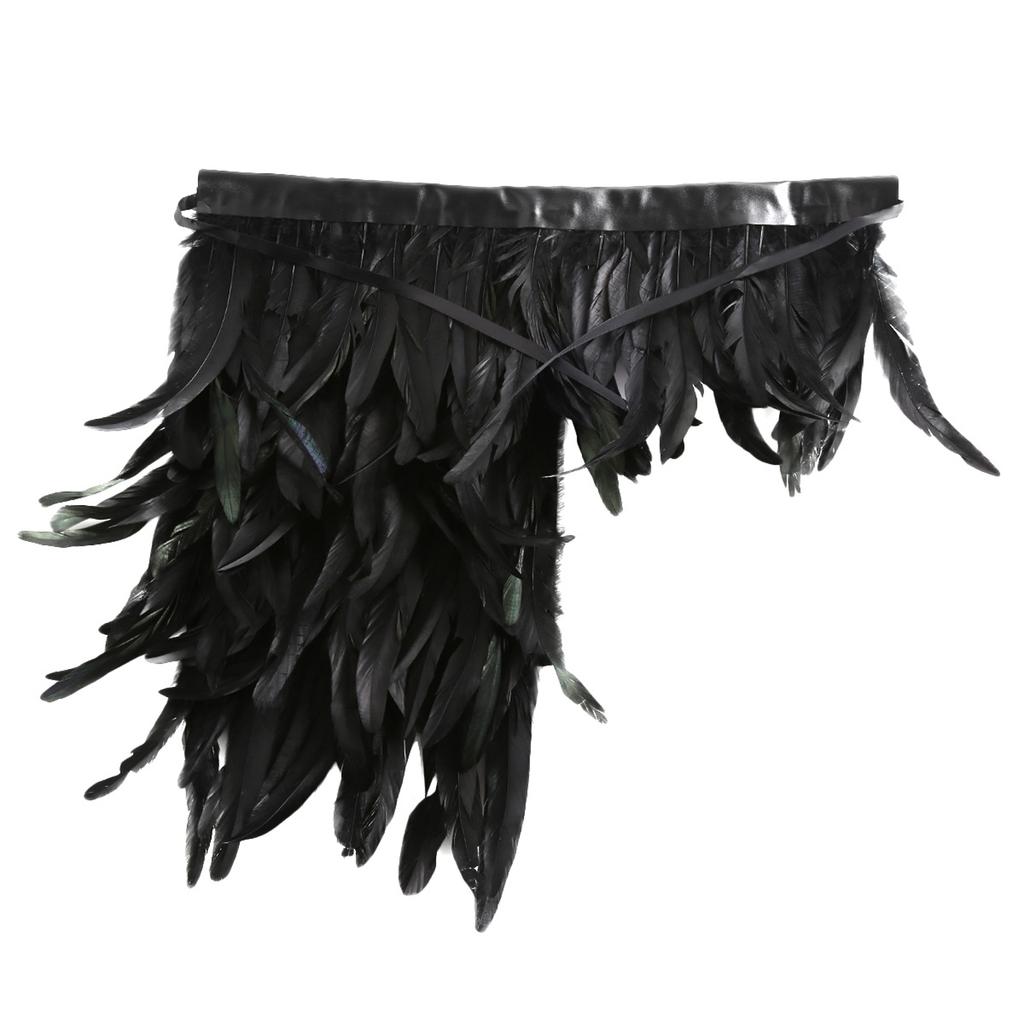 Handmade Feather Shrug Gothic Victorian Natural Feather Cape Shawl Shoulder Wrap Choker Collar for Halloween Costume Party