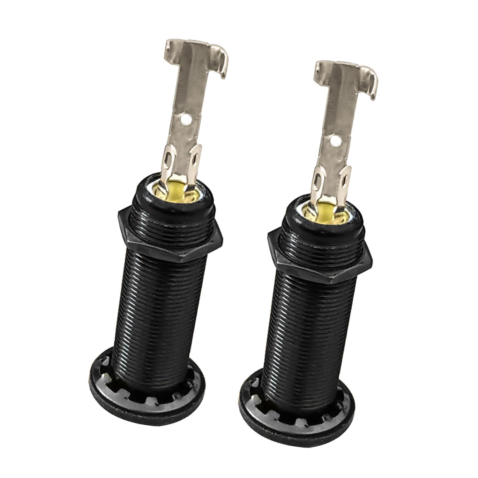 

2 Pack Electric Guitar and Bass Jack Socket 6305 Mono Output Connector Single Channel Guitar Plug for Instrument Audio L чорний
