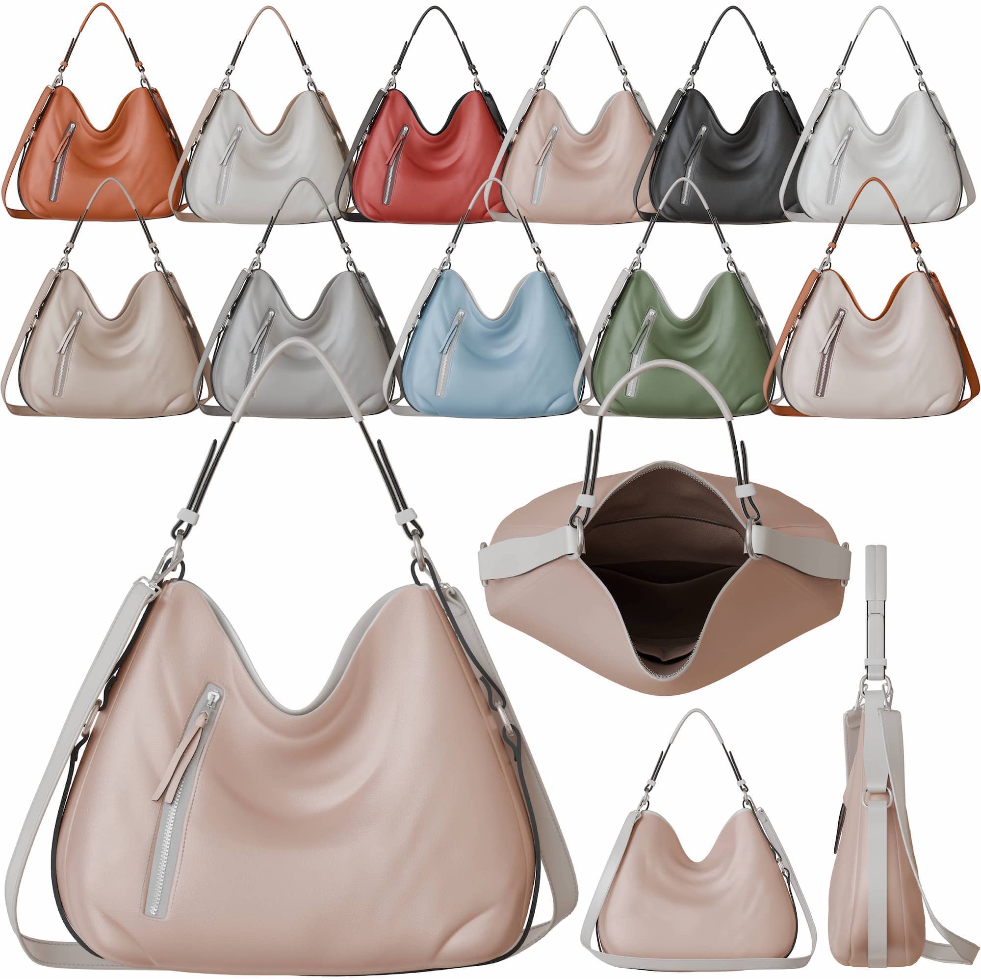 

Жіноча сумка з функцією носіння через плече – веганська та стильна One Size рожевий