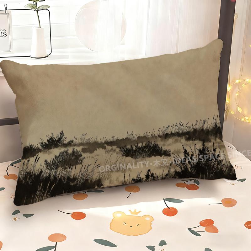 Minimalist Grassland Pattern Pillowcase Suitable For Sofa Bedroom Car Pillow Cover Cushion Rectangular Back Cushion