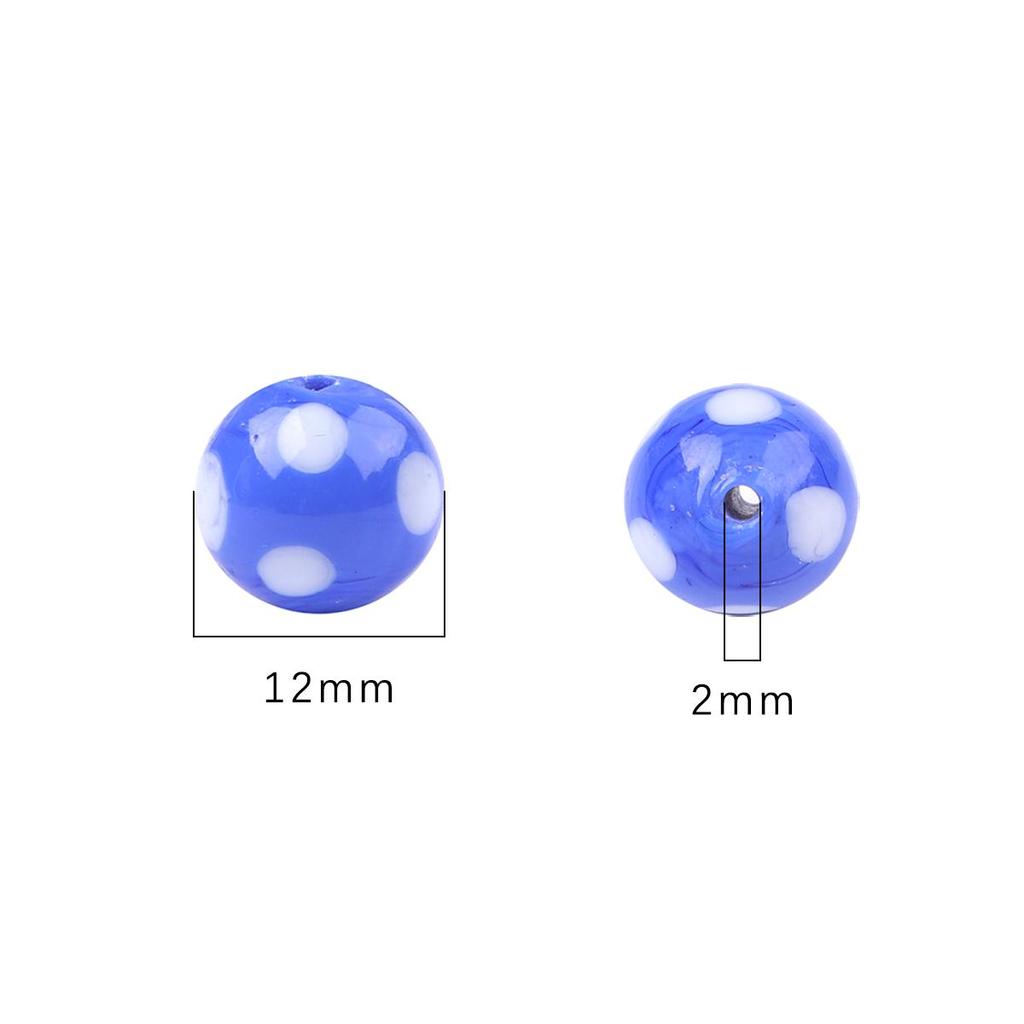 2Pcs Hand Fired Dots Round Colored Glass Beads For DIY Necklace Bracelet Earrings Jewelry Making Craft Accessories