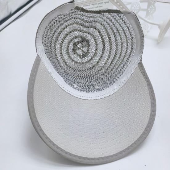 Men Summer Fisherman Hat Hollow Straw Weaving Full Face Sun Protection Wide Brim Western Cowboy Hat with Black Ribbon Decor Foldable Beach Hat