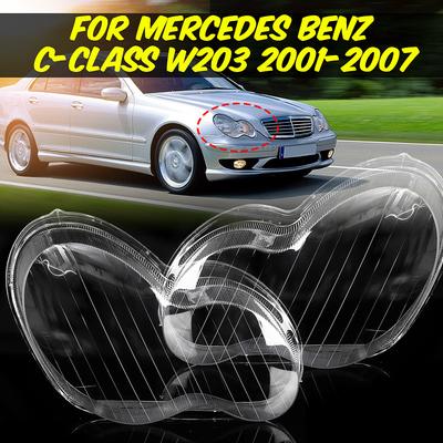 Car Headlight Clear Lens Lamp Shade Cover For Mercedes Benz C-Class W203 4-Door 2001-2007 Headlamp Shell Lenses Car Accessories