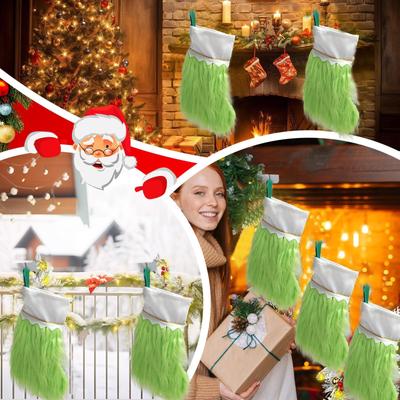 Hairy Christmas Candy Socks, Indoor Staircase Wall Decorations