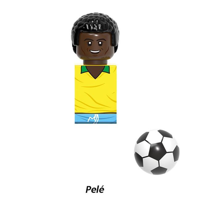 NEW World Famous Football Players Figurine Messi Ronaldo Neymar Lewandowski Mini Action Building Block Model Toy Kids Gifts