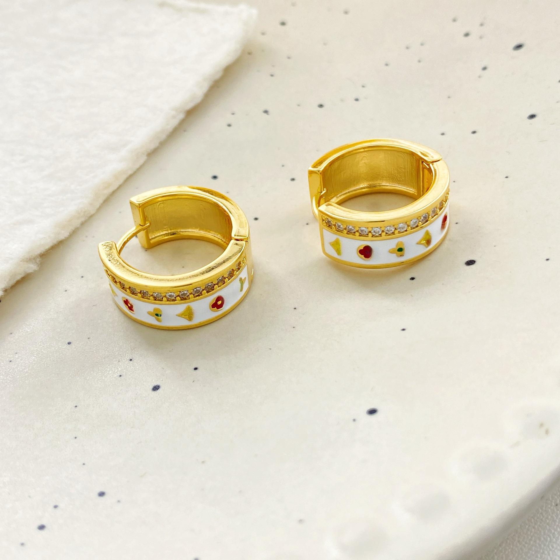 

Colorful Drip Glaze Zircon Stud Earrings: Elegant, Trendy, Versatile Ear Jewelry