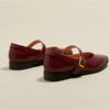 Fashion Mary Jane Women's Shoes Spring Autumn French Casual Shoe Womens Retro Single Buckle with Shallow Mouth Round Toe Low Order Shoes