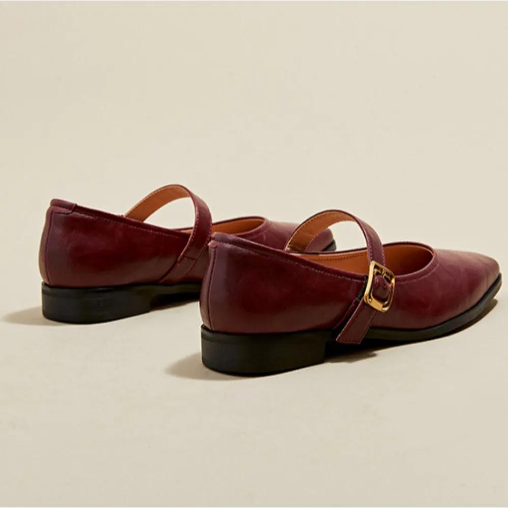 Fashion Mary Jane Women's Shoes Spring Autumn French Casual Shoe Womens Retro Single Buckle with Shallow Mouth Round Toe Low Order Shoes