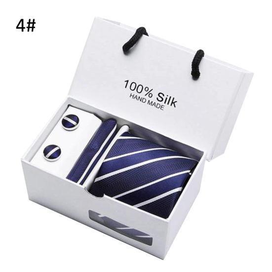 5Pcs Men Handkerchief Cuff Button Necktie Suit Wedding Party Accessories?Gift