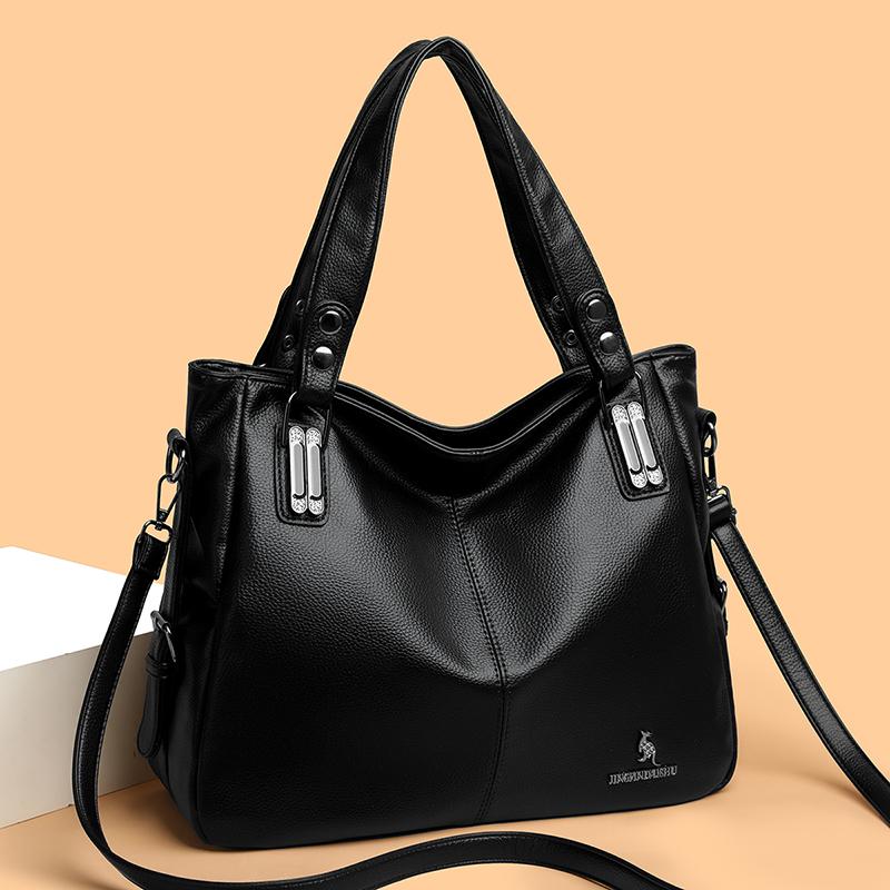 Women's Tote Bag Solid Color Shoulder Bag Large Capacity Middle-Aged Mother Bag