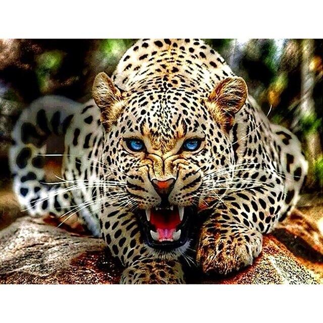 

DIY 5D алмазная живопись животное тигр и леопард вышивка крестиком Алмазная вышивка мозаика ремесло украшение дома ручная работа художественный подарок Full Round 40x50CM