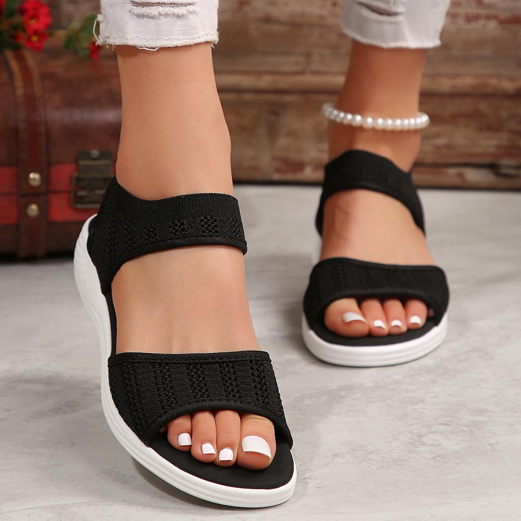 Fashion Women Summer Shoes New Mesh Fish Platform Sandals Women's Open Toe Wedge Sandals Ladies Light Casual Shoes Zapatos Mujer