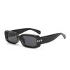 Retro square small frame black sunglasses UV protection lightweight stylish outdoor daily all-match unisex glasses