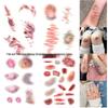 3D Realistic Scar Tattoo Stickers for Halloween Makeup and Costume Parties