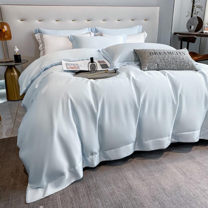 Set de patru piese din bumbac cu capse lungi, 100 de conturi