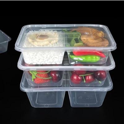 Contenants jetables à 2 compartiments pour la préparation des repas