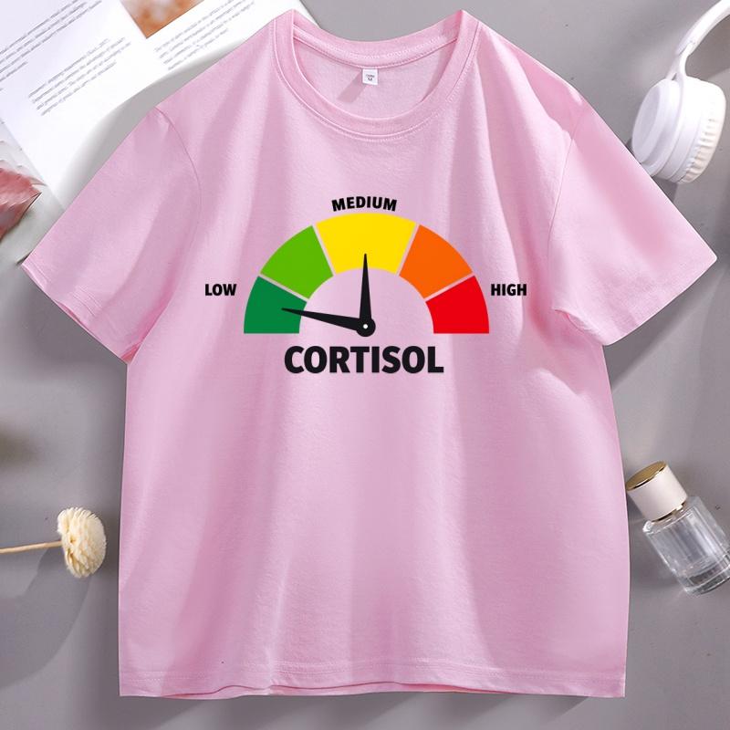 Funny Low Cortisol Levels Tshirt Cotton Breathable TShirt Ultra Soft Round Neck Short Sleeve Tee Perfect for Unisex Women Tops
