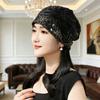 Omen Sequins Lace Turban Cap Flower Muslim Headwear Hat Female Head Wraps Ladies Bonnet Turbante Mejur