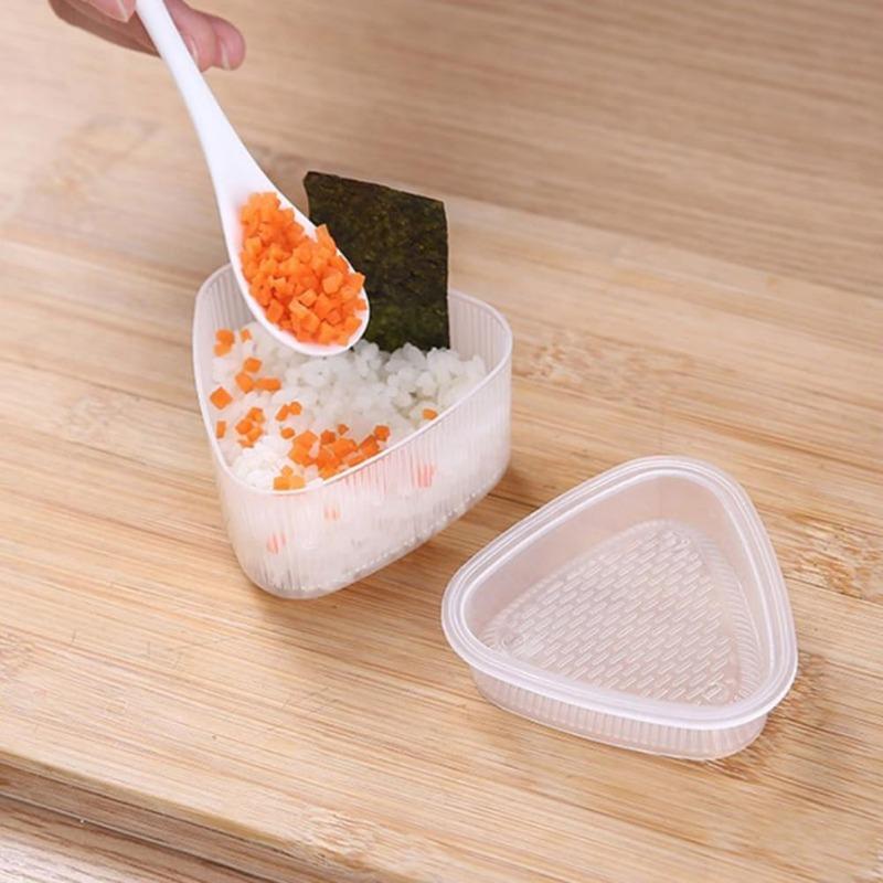 Triangular Onigiri Maker Non-stick Plastic Sushi Mold Box DIY Onigiri Press Kitchen Tool with Lid for Home Restaurant Hotel