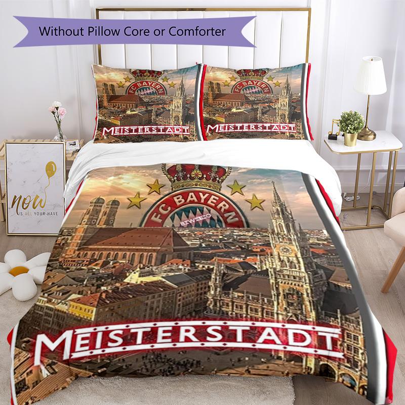 Bayern Munich Bedding Set Breathable Duvet Cover with Pillowcases Decorative Bed Linen for Bedroom Home Decoration Birthday Gift