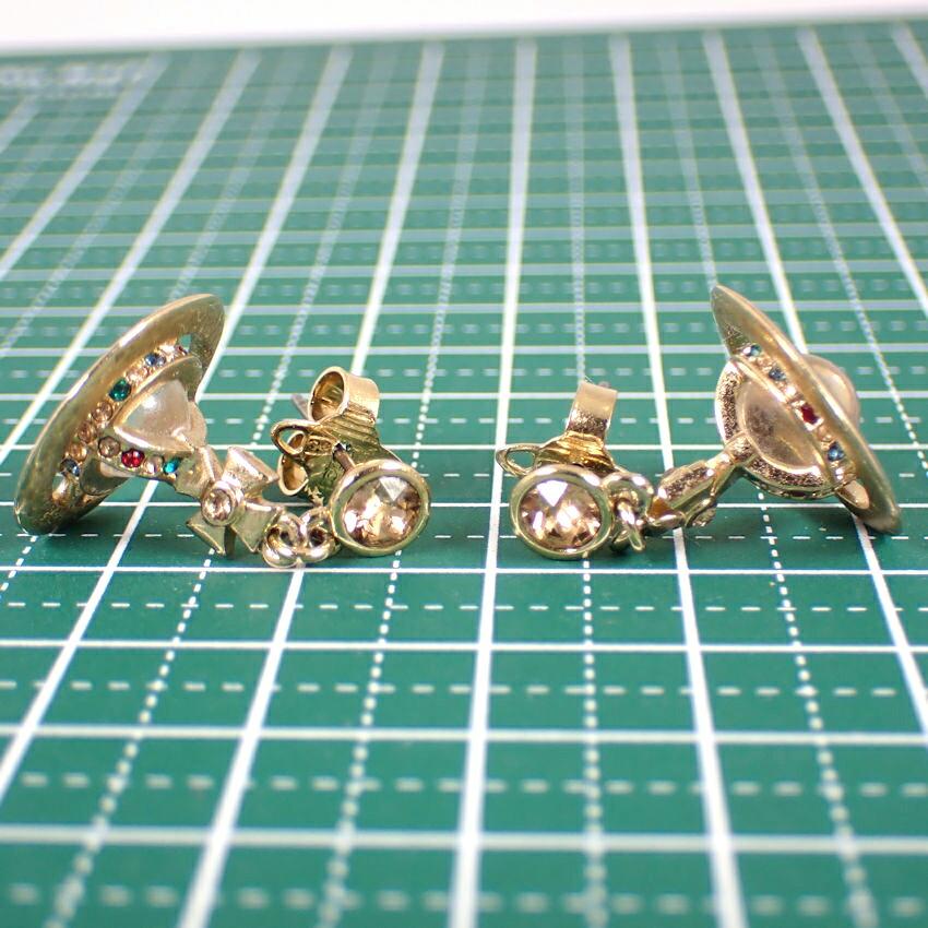 Pre-owned Vivienne Westwood Orb Gold Earrings/j67-1