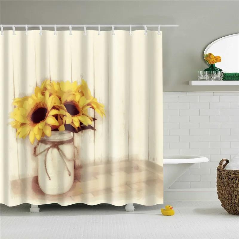 Beach Sea Seaside Shower Curtains Nature Scenery Waterproof 3d Bathroom Curtains Home Decoration Washable Bath Screen with Hooks