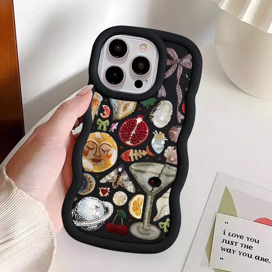 Personality Love Painted Soft Phone Cover Case for iPhone 8 XR 13 16 Pro Max 14 12 17 Air 11 15 Plus