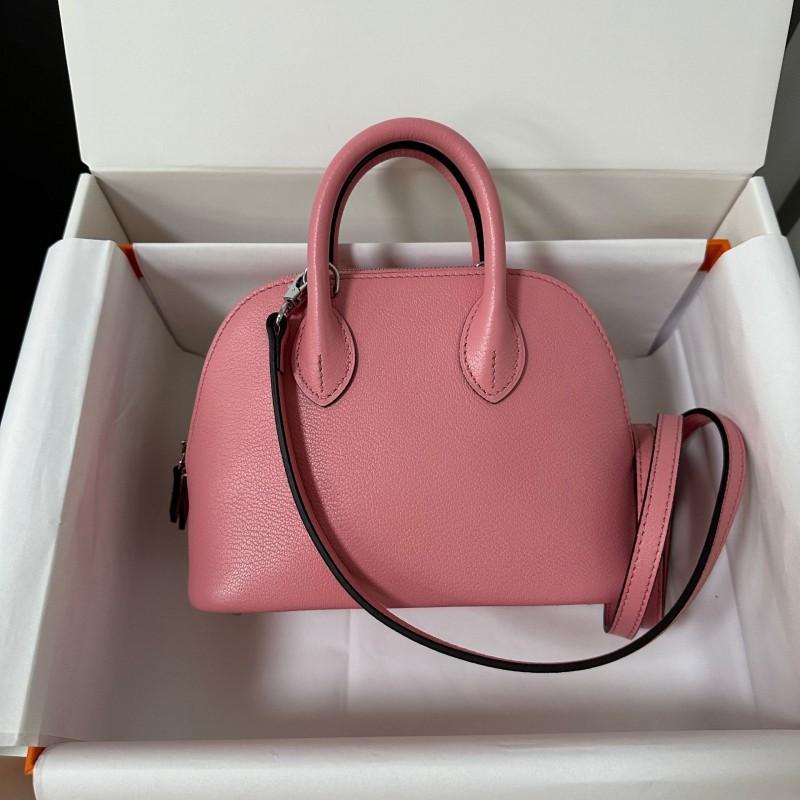 Mini Shell Bag Top Grain Leather Crossbody Shoulder Handbag Small Bowling Women