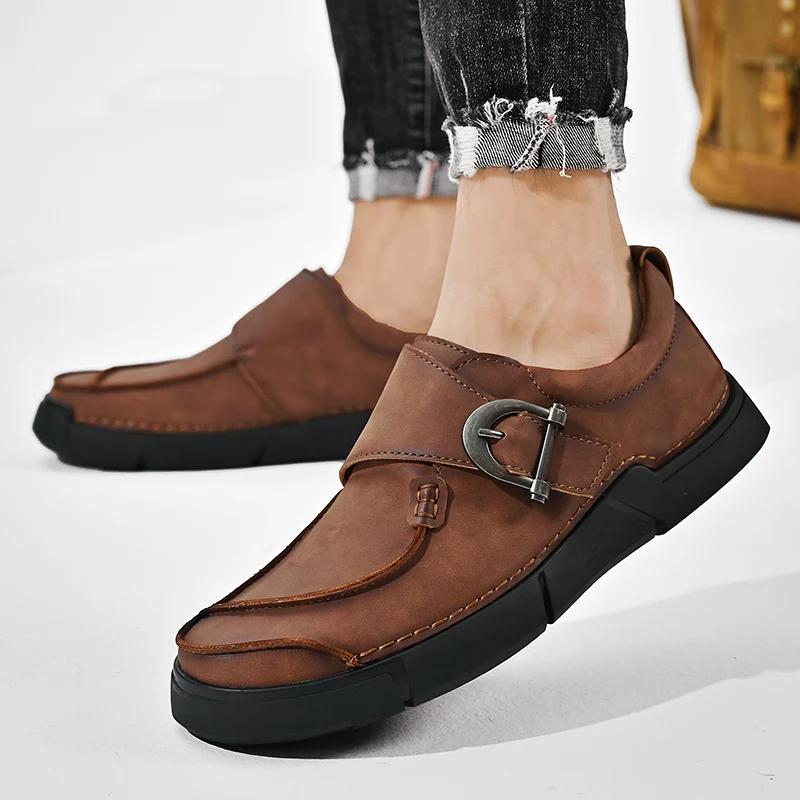 Fashion Fashion men shoes outdoor British Style Men Causal Shoe Genuine Leather Men Shoes High Quality men Shoes Zapatos Hombre