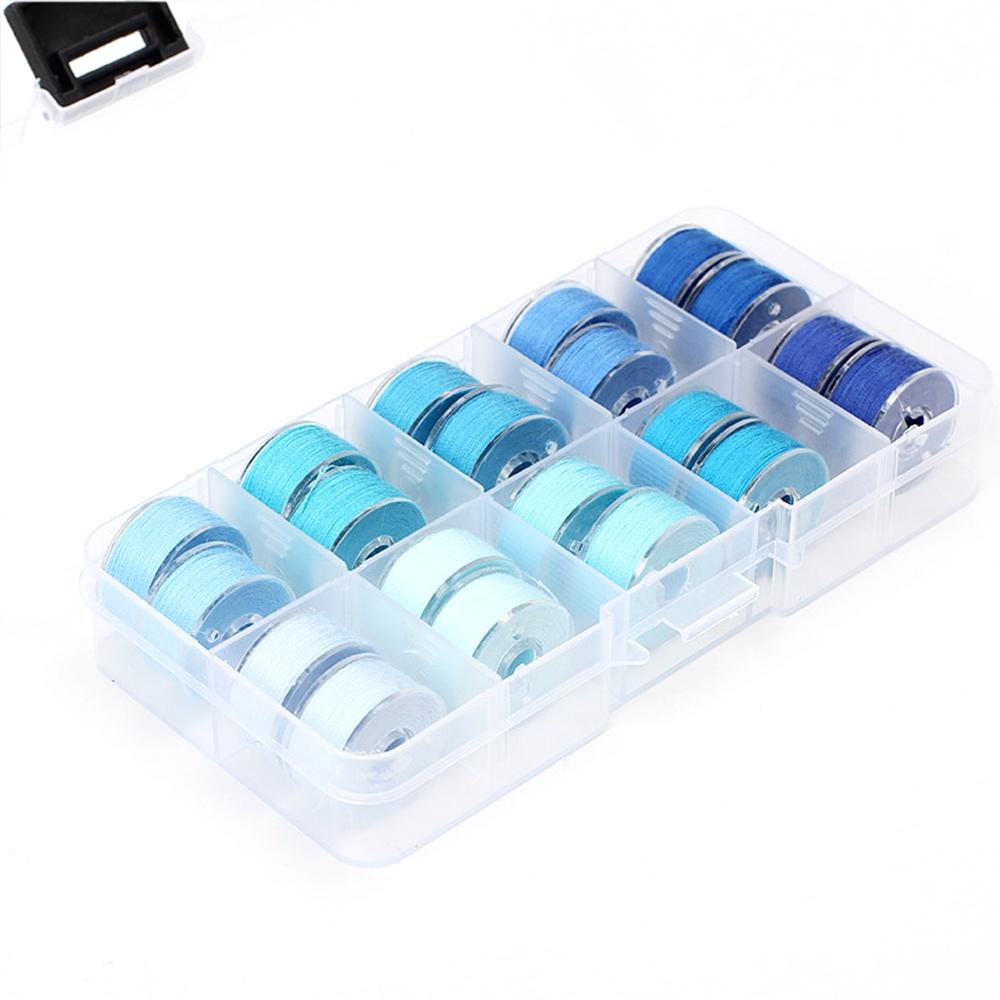 Shuttle Core Box With Transparent Thread 10 Grid Shuttle Core And Fixed Color Sewing Thread Box With Shuttle Core Set
