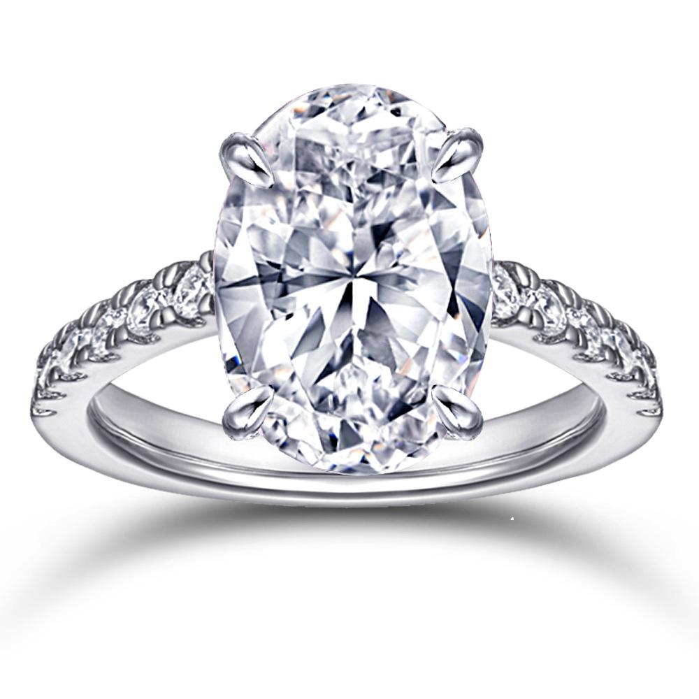 

Ювелирные изделия Живое кольцо женское S925 стерлингового серебра светло-роскошный ограненный ледяной цветок высокоуглеродистый бриллиант изысканный цветной драгоценный бриллиант кольцо US code 5 #