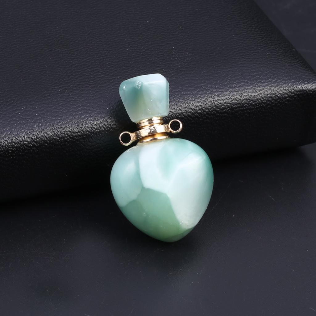 Perfume Bottle Pendant Natural Stone Amazonite Necklace Pendant For Jewelry Making Charms DIY Necklace Accessory