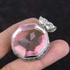 Faceted Pink Kunzite Pendant Vintage Pendant Gemstone Pendant 925 Sterling Silver Pendant Pink Kunzite Jewelry Handmade Pendant Gift For Mom