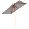 2m Tilting Wooden Pole Parasol Grey