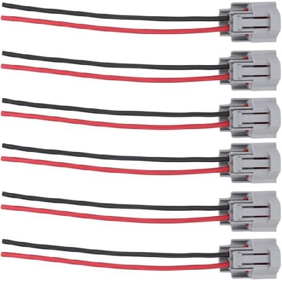 Pack of 6 Female Fuel Injector Connector Plug Harness Pigtail Wire