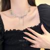 White moonlight tassel zircon necklace women's summer sweet and cool babes accessories niche design high-end clavicle chain
