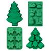 Christmas Mould Snowflake Christmas Tree Stars Elk Snowman Shape Silicone Mold Mini Cakes Soap Chocolate Candy Candles Tool